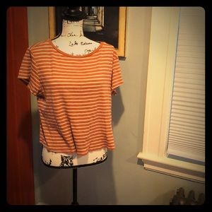 BDG Cropped Striped T-Shirt (Medium)